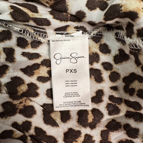 Jessica Simpson Gabbie High-Low Flutter Sleeve Cheetah Dress Size PXS - Picture 4 of 4